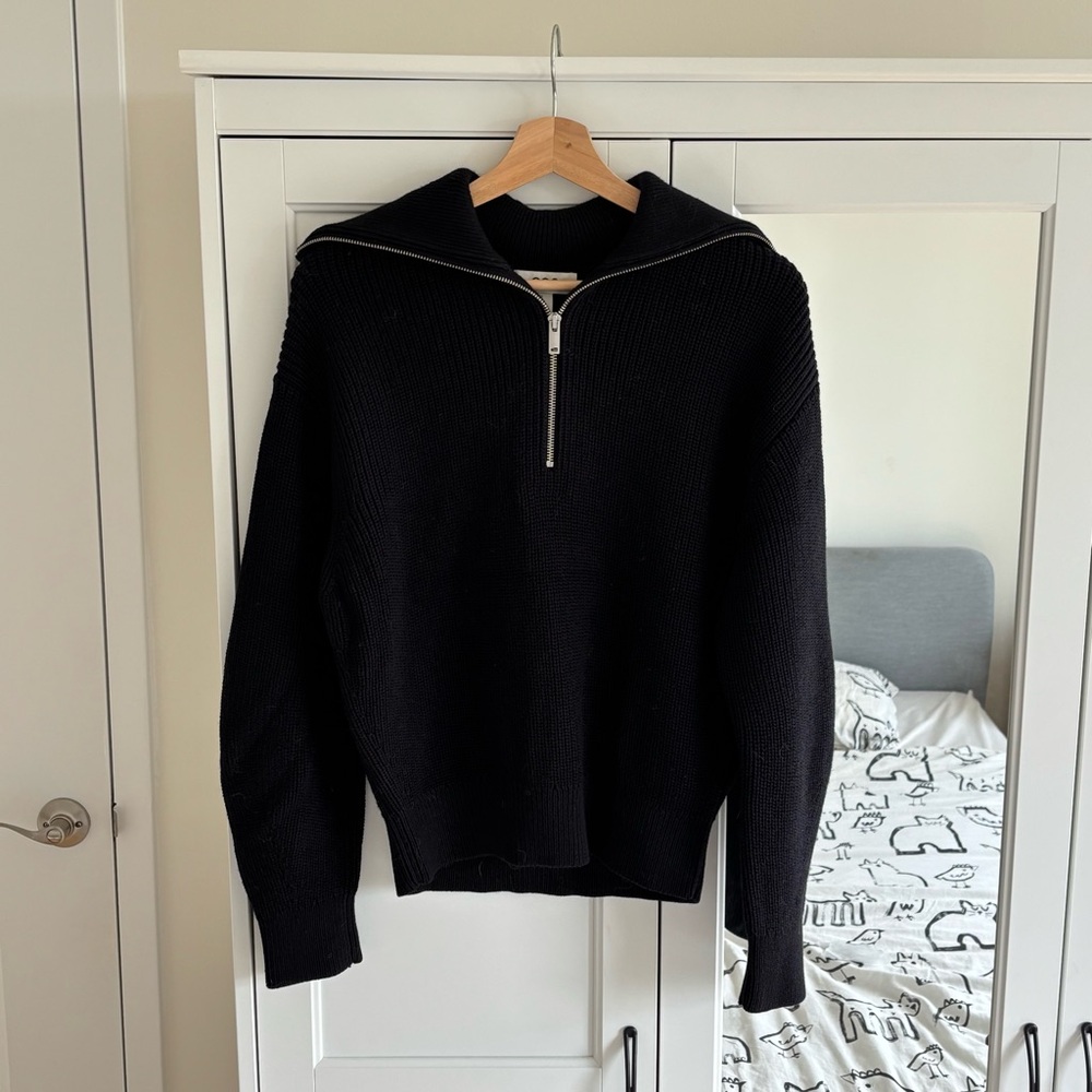 COS Wool and Cotton Half Zip Sweater